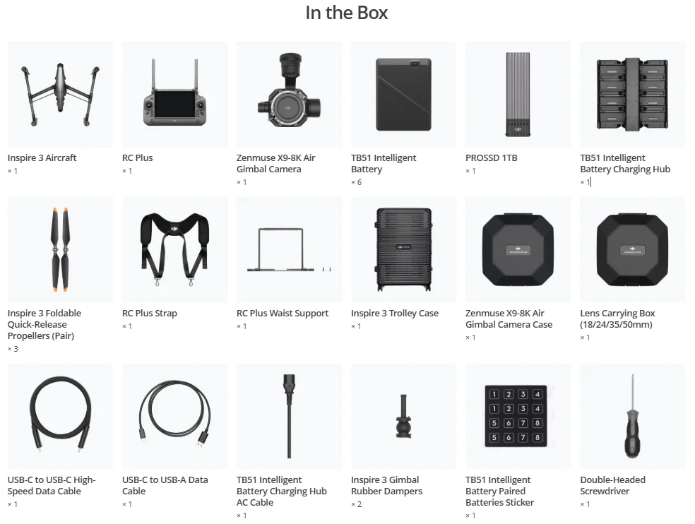    DJI Inspire 3 (Basic Kit) - in the box 1