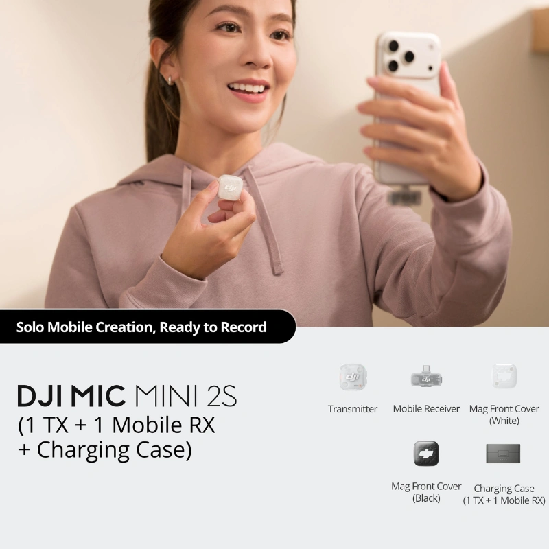 Mic Mini 2S Camera Combo with Internal Recording (2 TX + 1 RX + Charging Case)