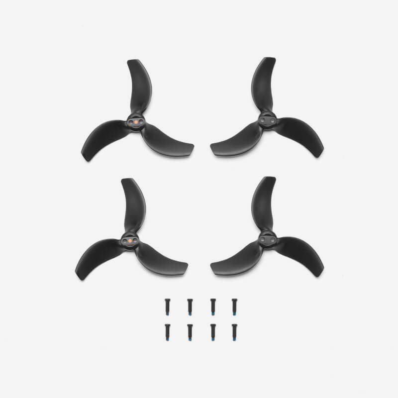 DJI-Avata-2-Propellers-1 Set of DJI Avata 2 propellers featuring lightweight design, aerodynamic shape, and color-coded markings for easy installation, designed for smooth and stable drone flights.